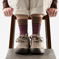 Smartwool Women's Everyday Pin Stripe Crew Socks in Chestnut, detail