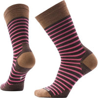 Smartwool Women's Everyday Pin Stripe Crew Socks in Chestnut, detail