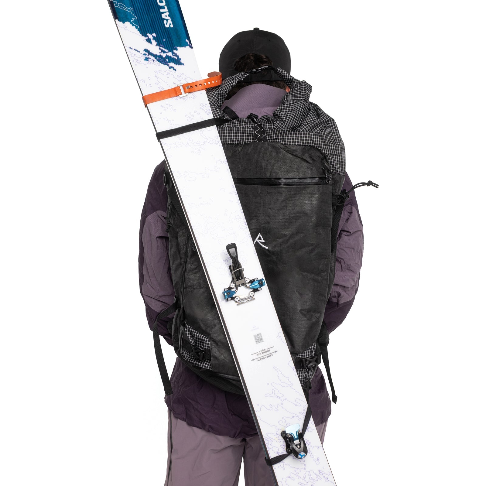 Raide Research EX 55L, Black (diagonal ski carry)
