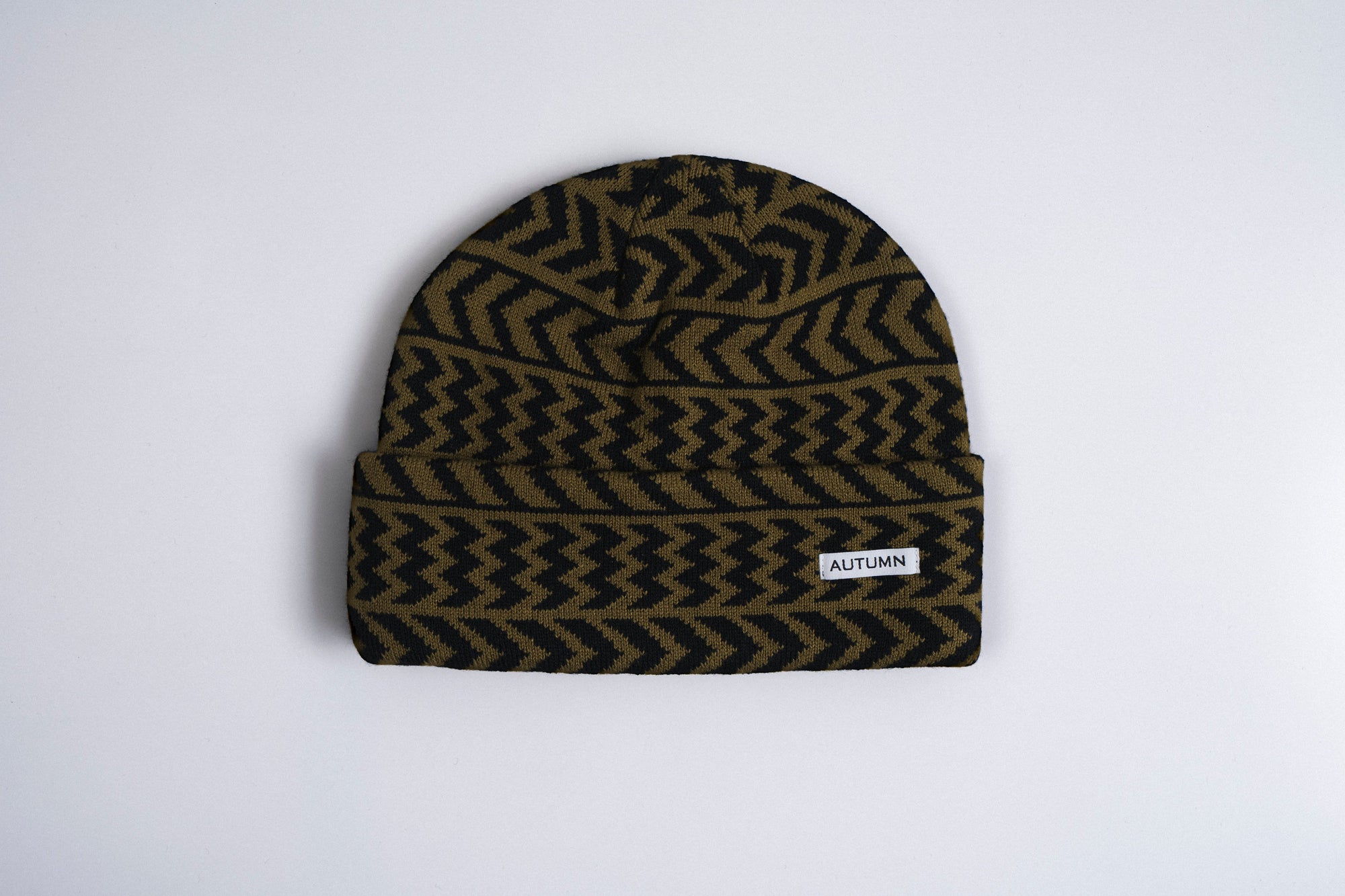 Autumn Chevron Beanie - Fir