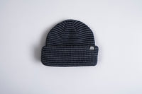 Autumn Stripe Double Roll Beanie - Midnight
