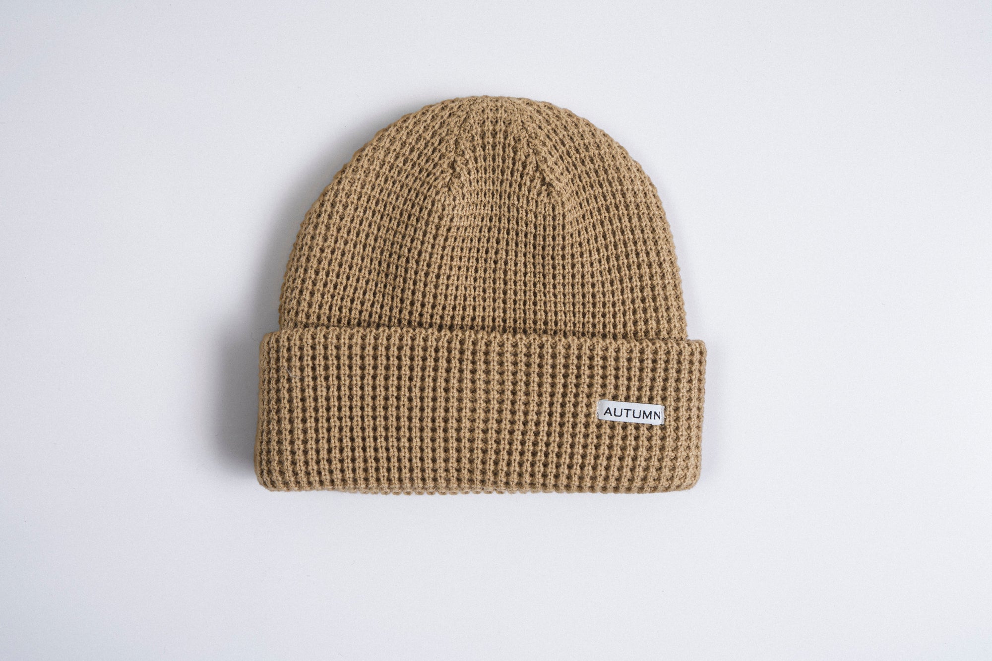 Autumn Waffle Beanie - Sand