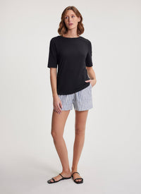 Fig Roby Short Sleeve Top - Black