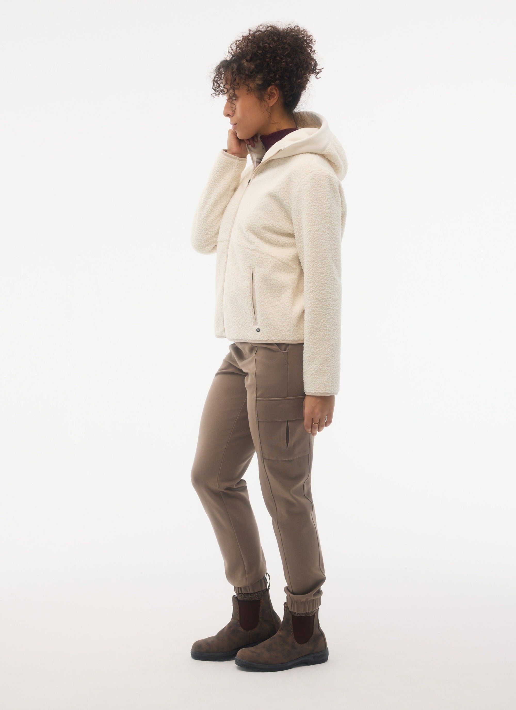 Fig Frost Hoodie Jacket - Pearl, detail