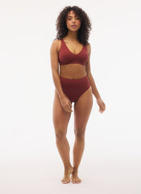 Fig Women's Orta Swim Top - Dark Chili