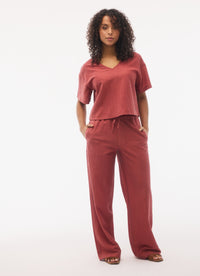 Fig Women's Siena Short Sleeve Top - Chili
