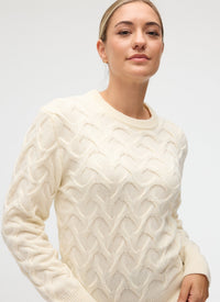 Fig Myrka Cable Sweater - Cream, worn