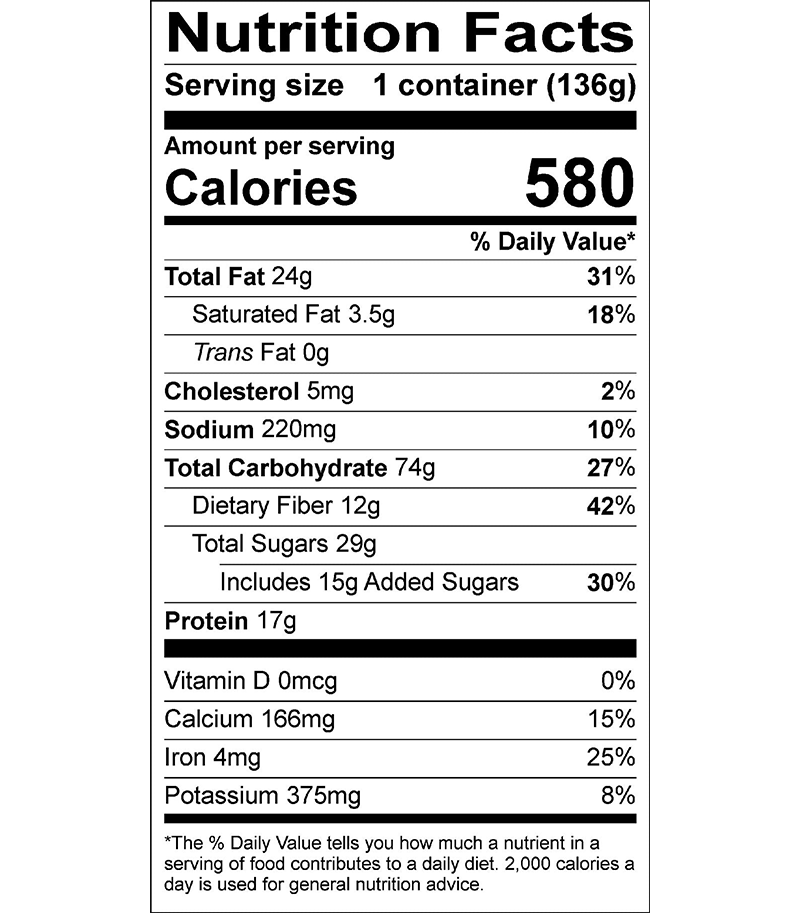 Good To-Go Granola Nutrition Facts