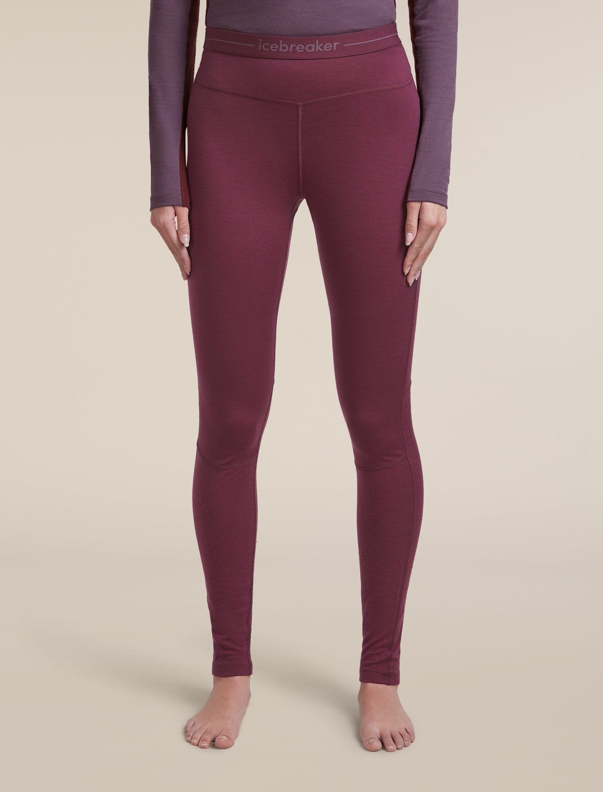 Icebreaker Women's Merino 200 ZoneKnit™ Leggings - Dark Berry