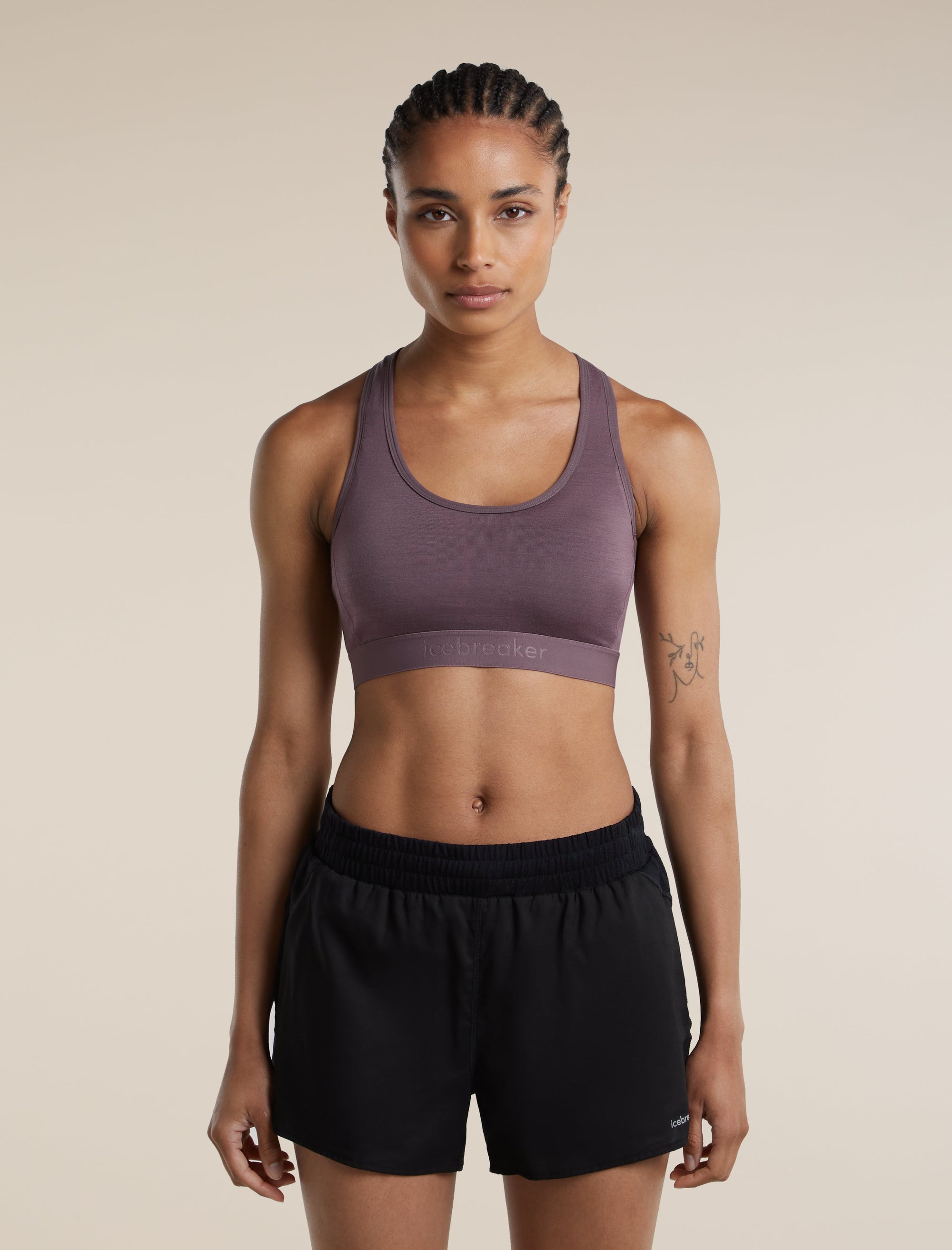 Icebreaker Women's Merino Blend 125 ZoneKnit™ Racerback Bra - Grey Plum