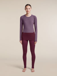 Icebreaker Women's Merino 200 ZoneKnit Long Sleeve Crewe in Dark Berry / Grey Plum, side