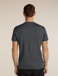 Icebreaker Men's Merino 150 Tech Lite Short Sleeve Tee Bear Tour in Obsidian, back