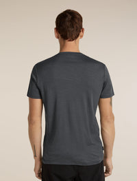 Icebreaker Men's Merino 150 Tech Lite Short Sleeve Tee Bear Tour in Obsidian, back