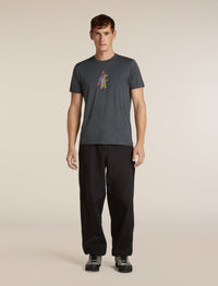 Icebreaker Men's Merino 150 Tech Lite Short Sleeve Tee Bear Tour in Obsidian, side