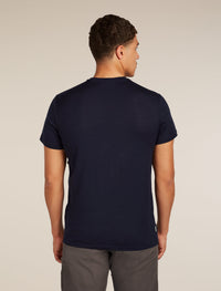 Icebreaker Men's Merino 150 Tech Lite Short Sleeve Tee Bear Tour in Midnight Navy, back