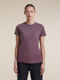 Icebreaker Women's Merino Blend 125 Cool-Lite Sphere Short Sleeve Tee Alta in Grey Plum, front