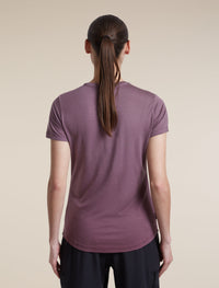 Icebreaker Women's Merino Blend 125 Cool-Lite Sphere Short Sleeve Tee Alta in Grey Plum, back
