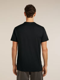 Icebreaker Men's Merino 150 Tech Lite Short Sleeve Tee Transportage in Black, back