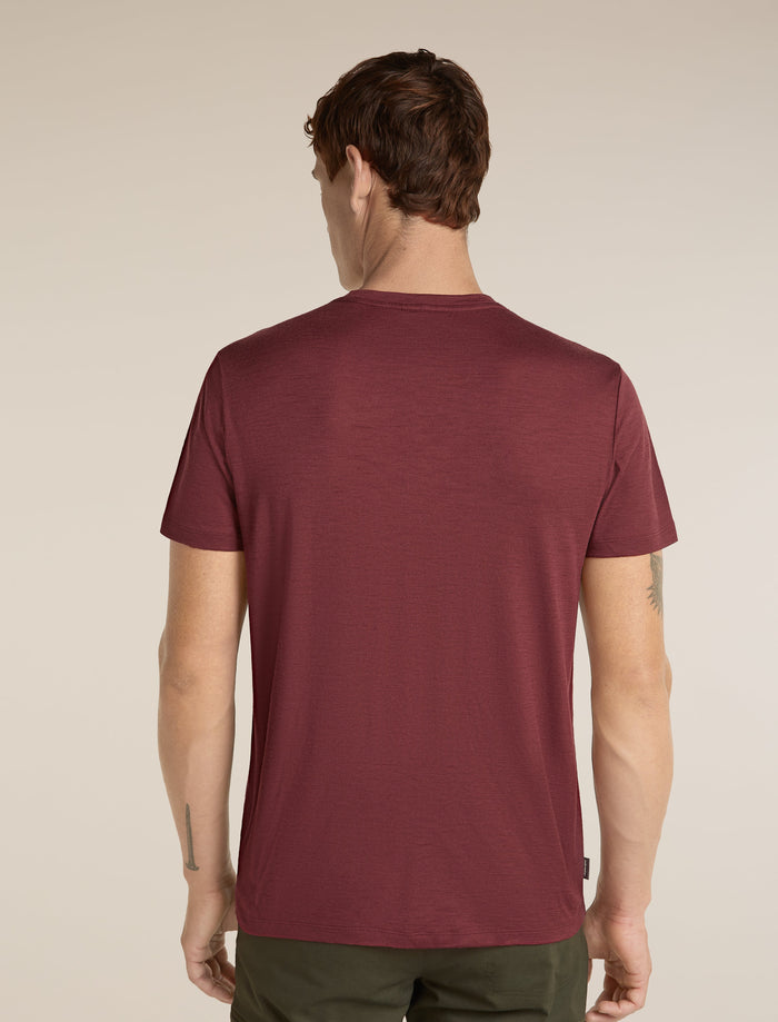 Icebreaker Men's Merino 150 Tech Lite Short Sleeve Tee Transportage in Port, back