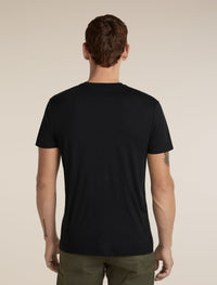 Icebreaker Men's Merino 150 Tech Lite Short Sleeve Tee Range Stripes in Black, back