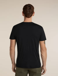 Icebreaker Men's Merino 150 Tech Lite Short Sleeve Tee Range Stripes in Black, back
