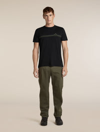 Icebreaker Men's Merino 150 Tech Lite Short Sleeve Tee Range Stripes in Black, side