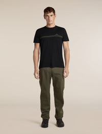 Icebreaker Men's Merino 150 Tech Lite Short Sleeve Tee Range Stripes in Black, side