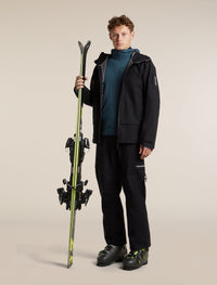Icebreaker Men's Merino Blend 300 RealFleece Descender Long Sleeve Zip Hoodie in Abyss, hood detail