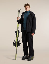 Icebreaker Men's Merino Blend 300 RealFleece Descender Long Sleeve Zip Hoodie in Abyss, hood detail