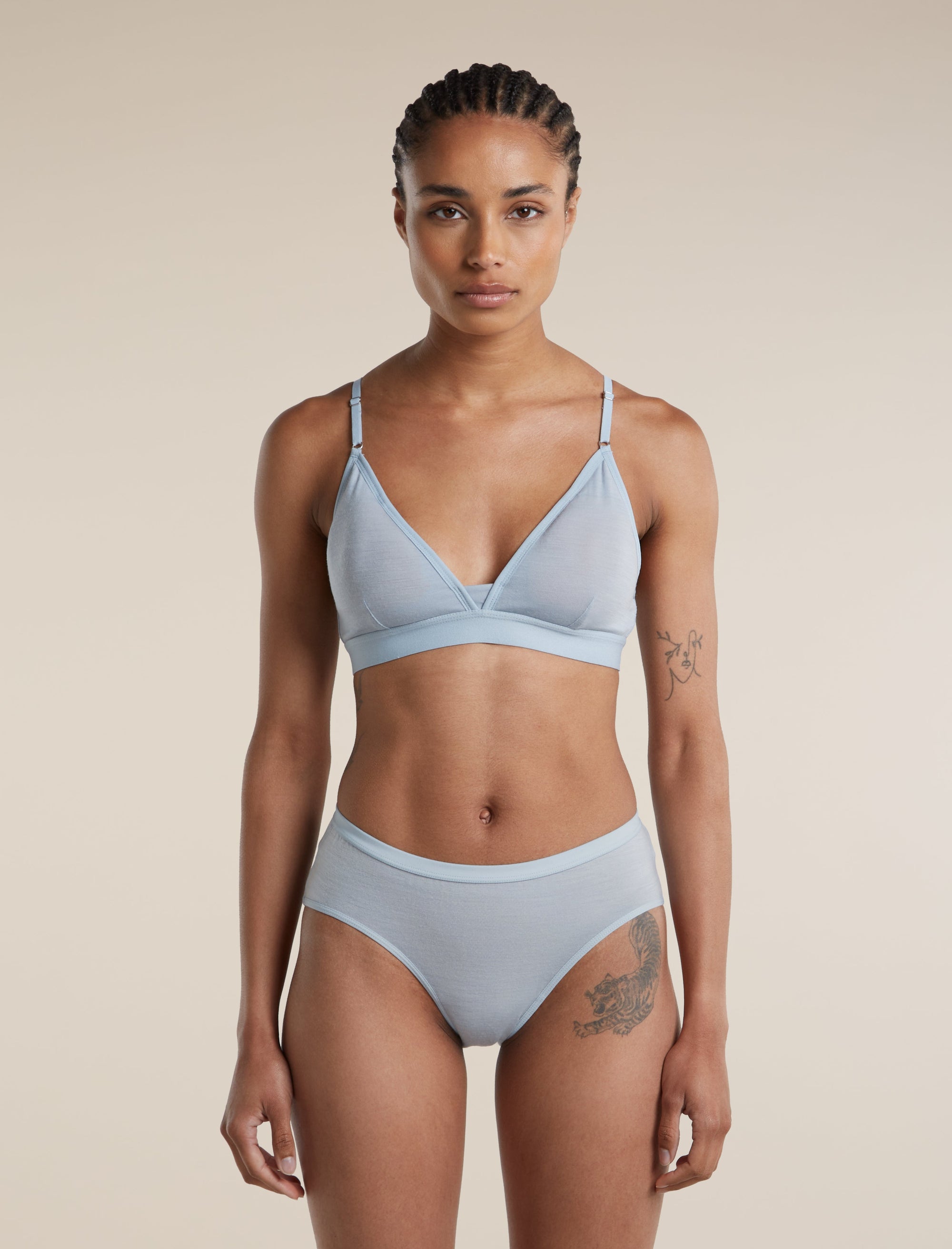 Icebreaker Women's Merino 150 Siren Bra (with Removable Cups) - Zinc Blue