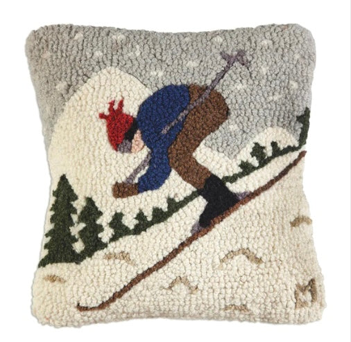 Downhill Skier Pillow