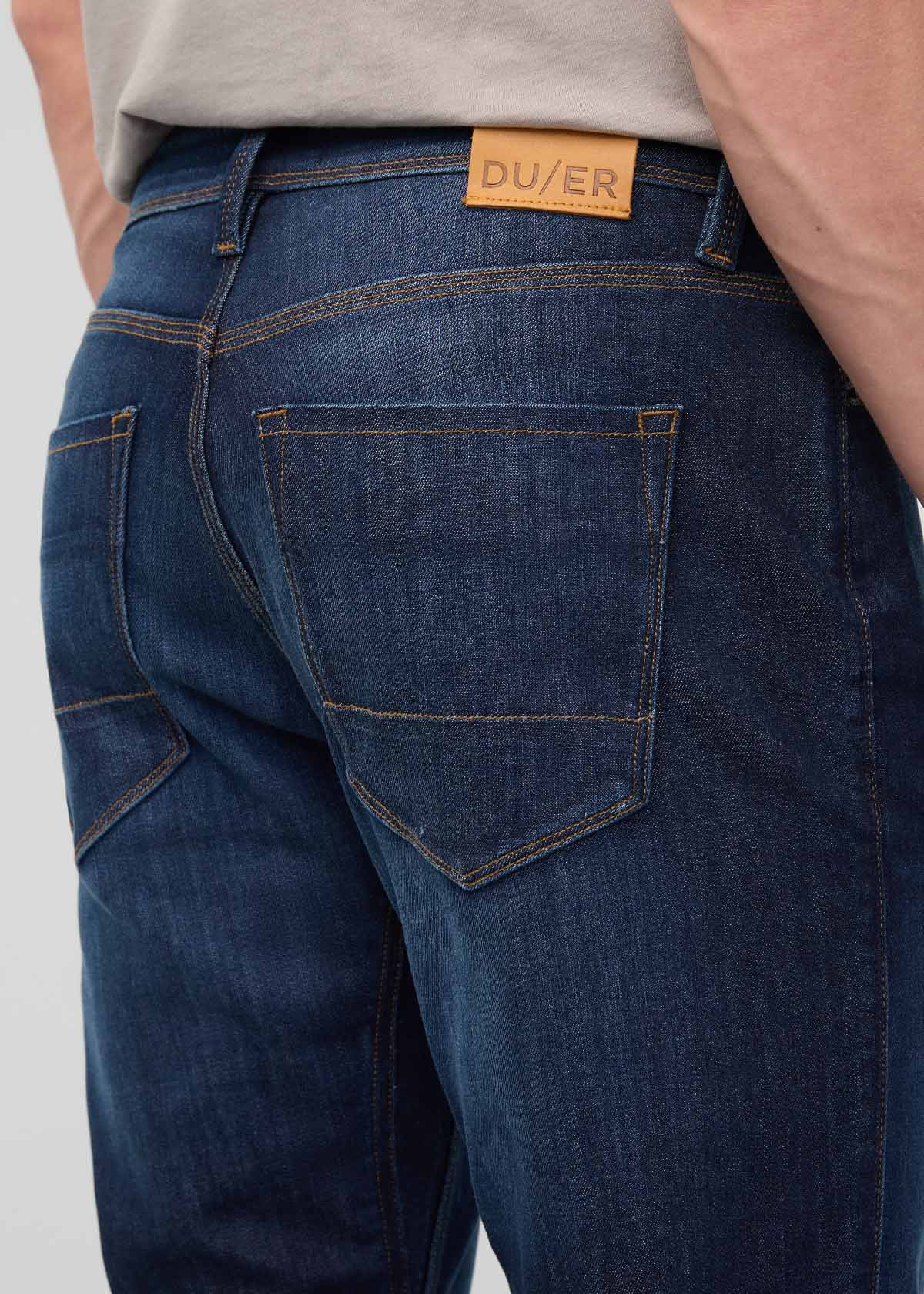 DUER Men's Performance Denim Relaxed Taper - Marina Blue detail