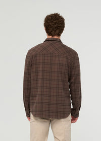 DUER Men's Performance Flannel Overshirt - Stout Plaid back