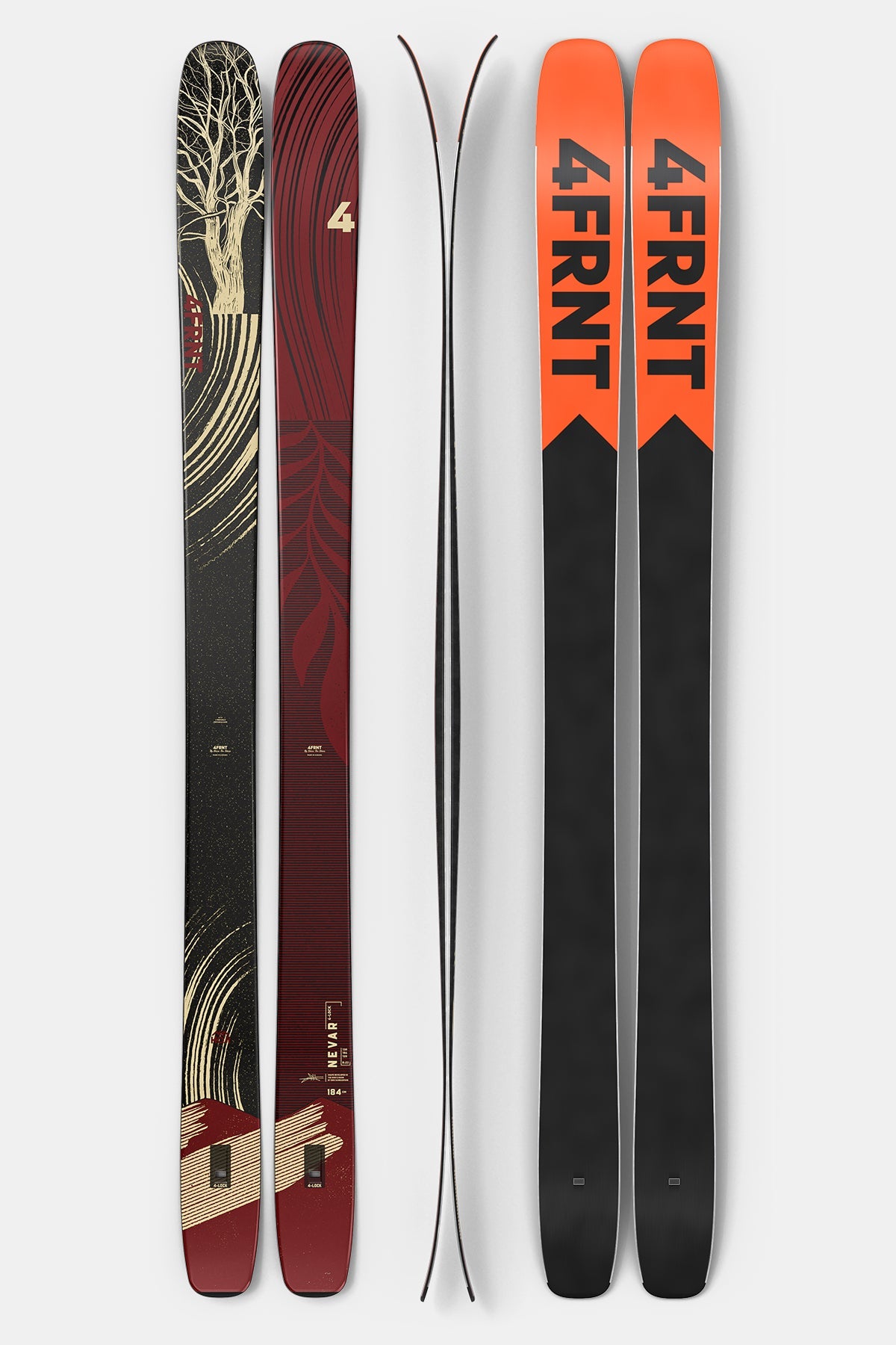 4FRNT Nevar ski graphic, top and base