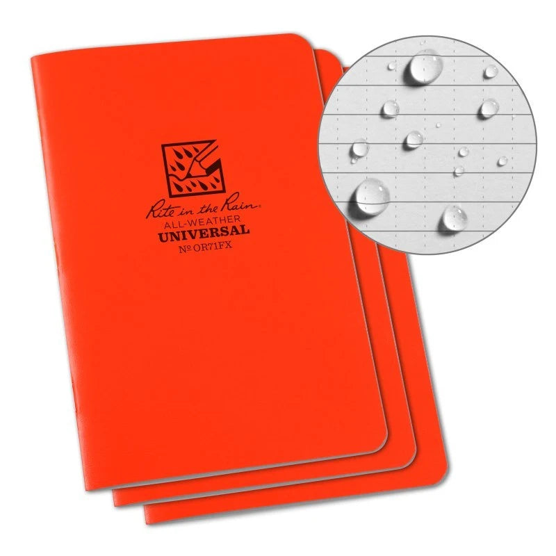 Stapled Notebooks, 4.6" x 7", Universal - 3 Pack