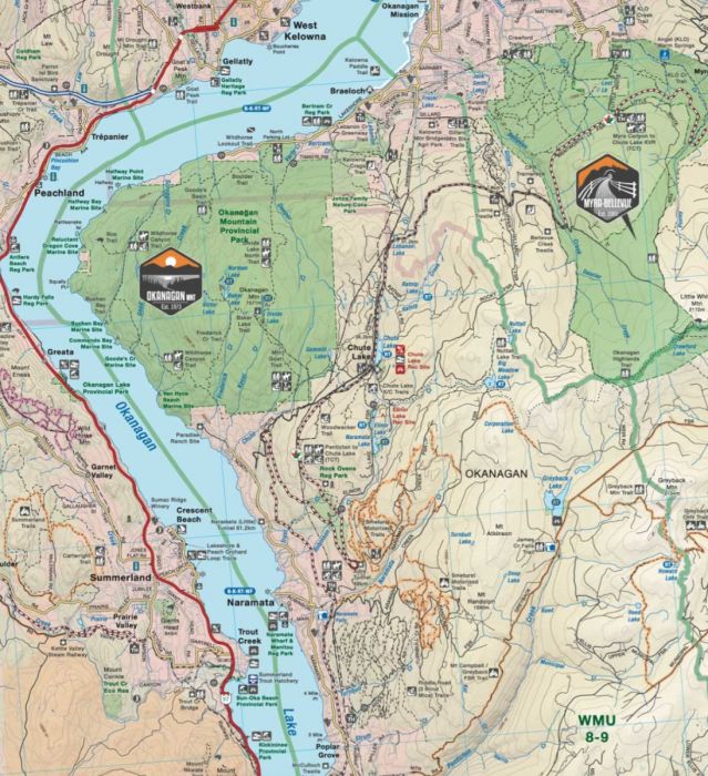 Chute Lake Okanagan Bike Trail Map 2025 Bicyle Tour On Historical