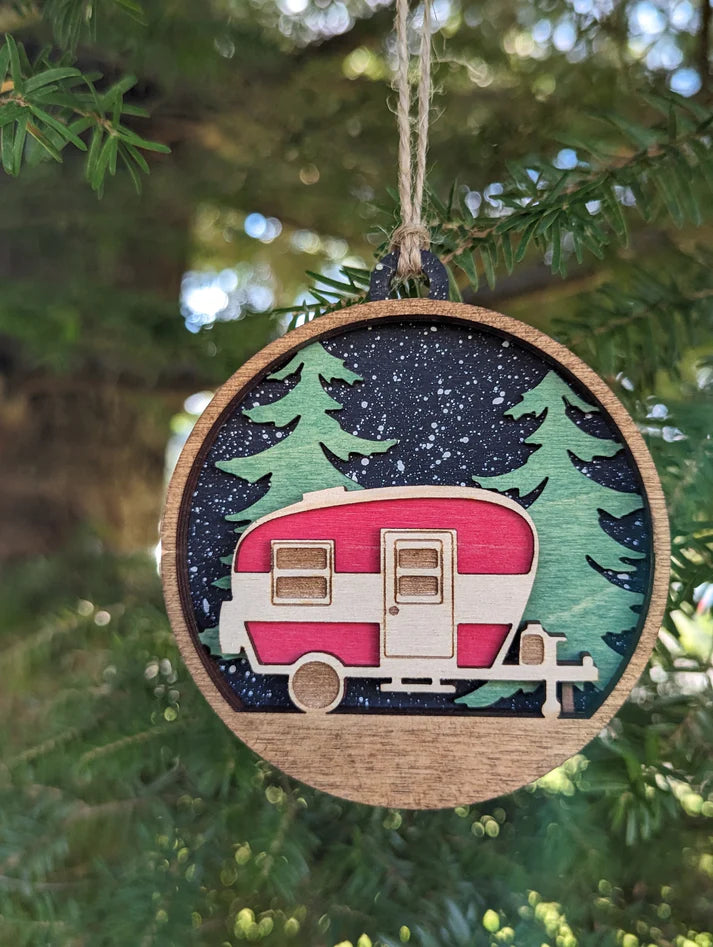 Trailer Christmas Ornament-  3D layered Christmas Ornament