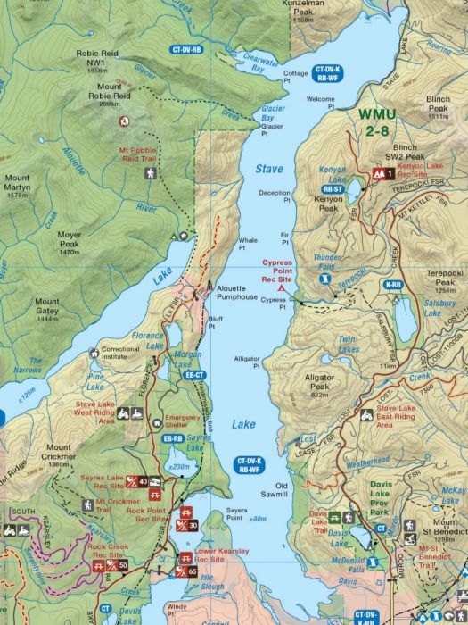 Squamish, Chilliwack and Merritt BC Map