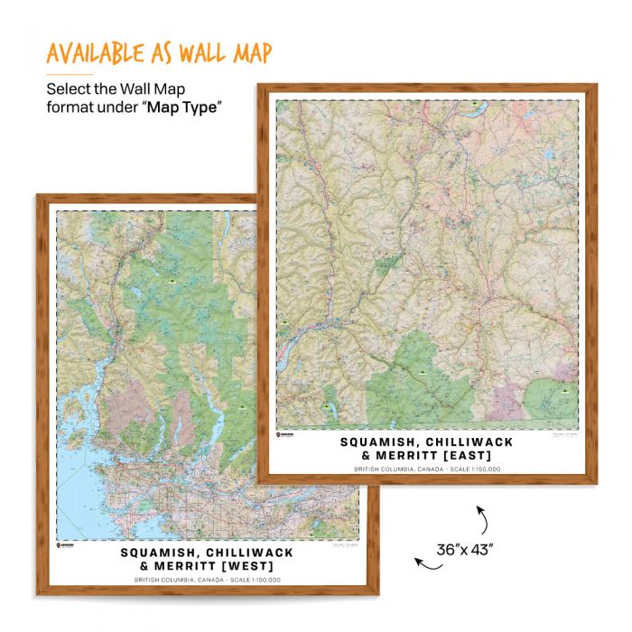 Squamish, Chilliwack and Merritt BC Map