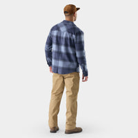 Smartwool Anchor Line Shirt Jacket in Nightfall Blue Plaid, detail