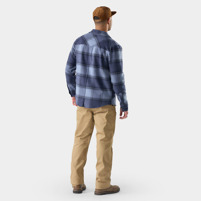 Smartwool Anchor Line Shirt Jacket in Nightfall Blue Plaid, detail