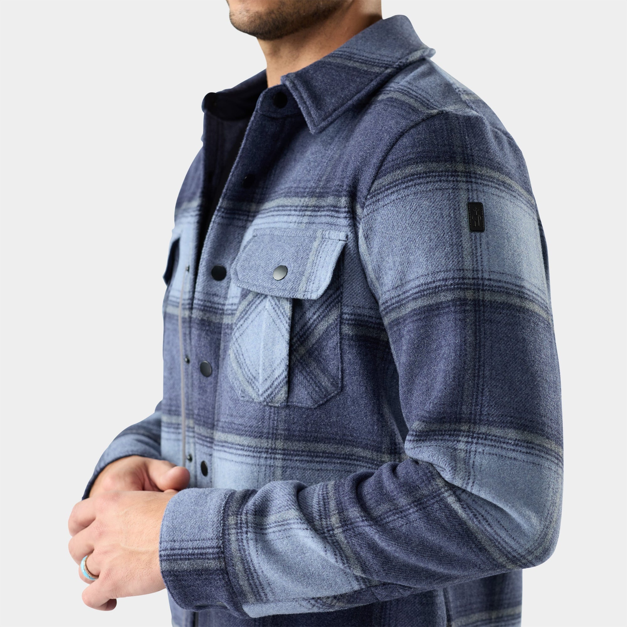 Smartwool Anchor Line Shirt Jacket in Nightfall Blue Plaid, alternate view