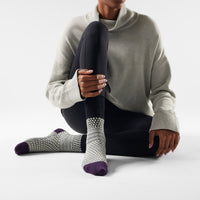 Smartwool Women's Everyday Cozy Popcorn Cable Crew Socks in Black, alternate view