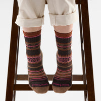 Smartwool Women's Everyday Cozy Snowed In Sweater Crew Socks in Chestnut, alternate view