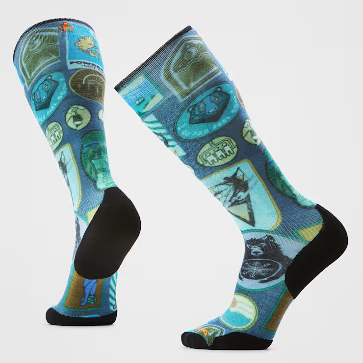 Explorer Print Over the Calf Ski Socks