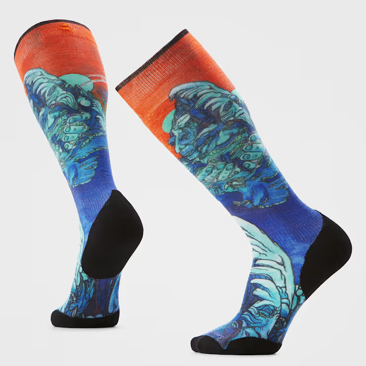 Ski Winter Haze Print Over The Calf Socks