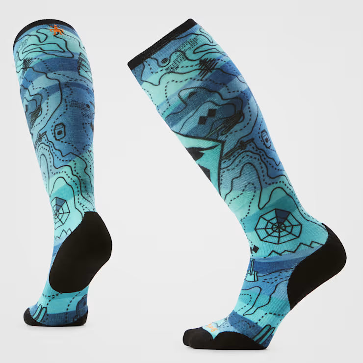 Women's Ski Topo Treasures Print Over The Calf Socks