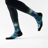 Smartwool Trail Run Targeted Cushion Treeline Print Crew Socks - Deep Navy alternate view