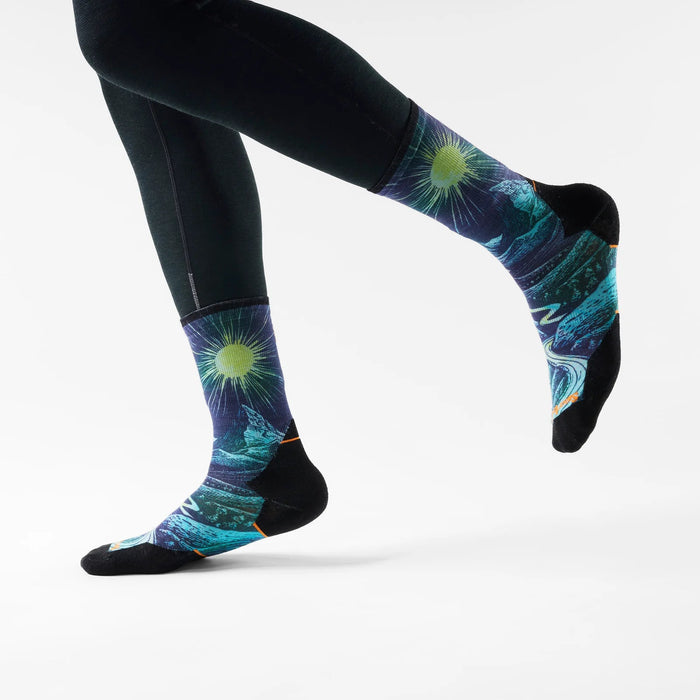 Smartwool Trail Run Targeted Cushion Treeline Print Crew Socks - Deep Navy alternate view