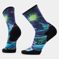 Smartwool Trail Run Targeted Cushion Treeline Print Crew Socks - Deep Navy